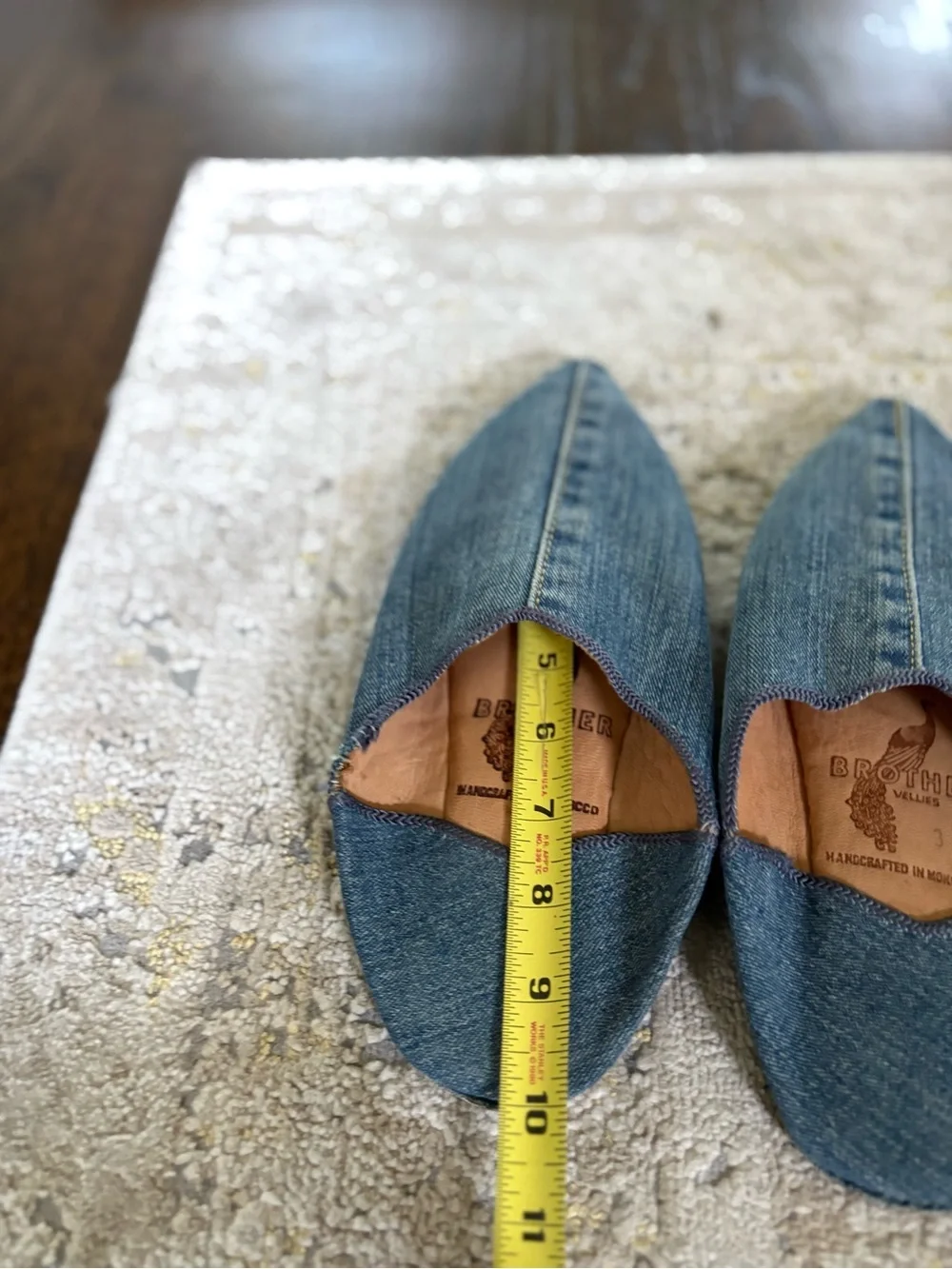 Brother Vellies Denim Moroccan Babouche Mules